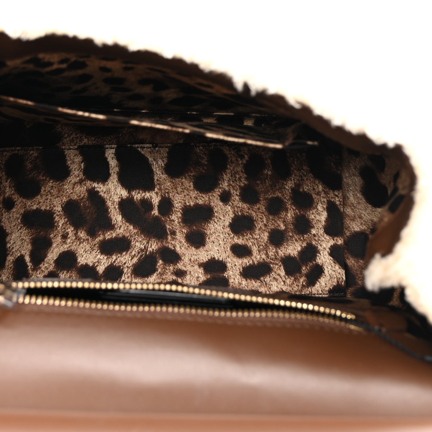 Faux Fur Vitello Medium Miss Sicily Satchel Caffe Latte Marrone