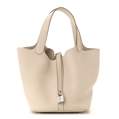 Hermes Taurillon Clemence Picotin Lock 22 MM Craie 1 of 12