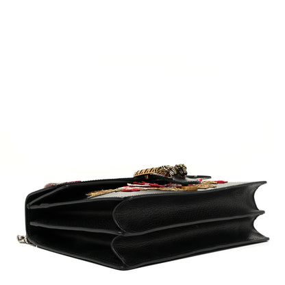 Gucci Calfskin Web Floral Embroidered Medium Dionysus Shoulder Bag Black 4 of 16