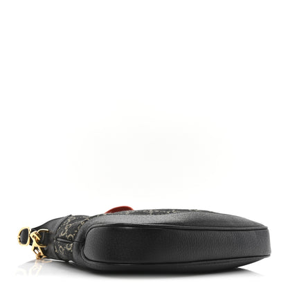 Gucci Jacquard Denim GG Monogram Small Jackie 1961 Hobo Black Ivory 4 of 10