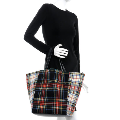 Celine Tartan Felt Plaid Medium Horizontal Cabas Phantom Red Blue 2 of 10