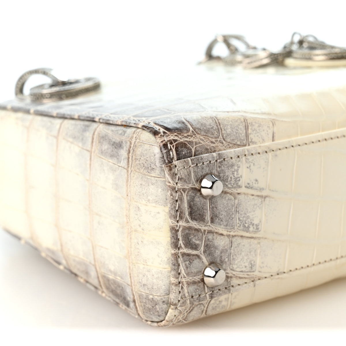 Niloticus Crocodile Himalaya Crystal Mini Lady Dior White
