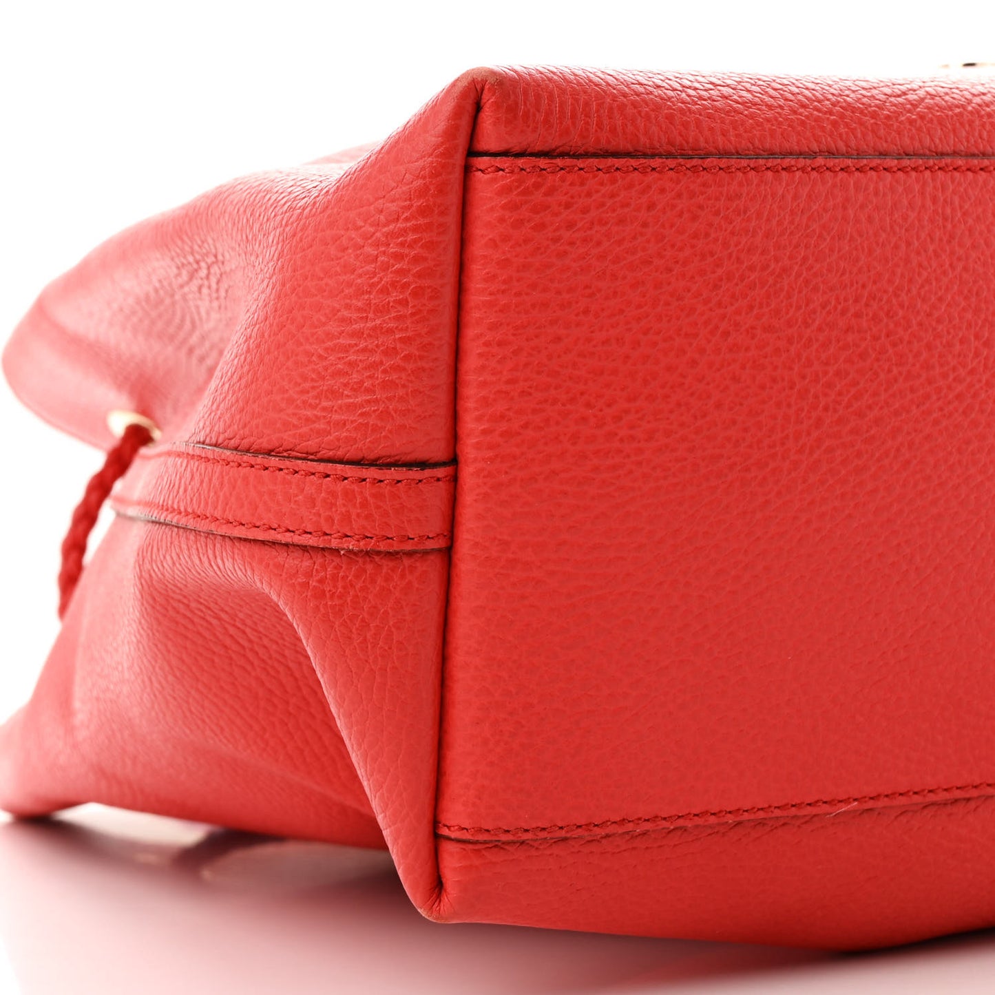 Calfskin Large Gifford Braided Handle Tote Sporting Red