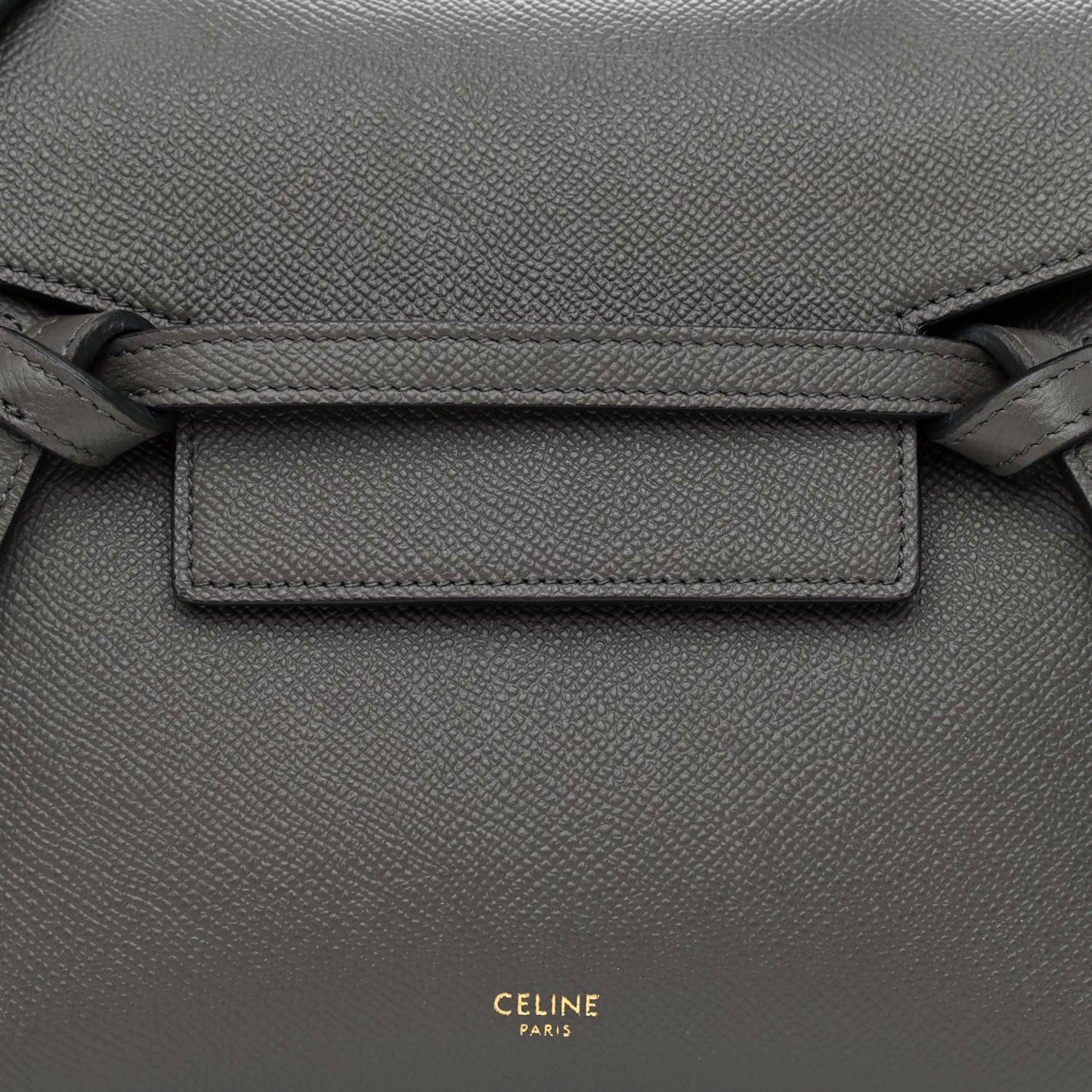Grained Calfskin Nano Belt Bag Grey