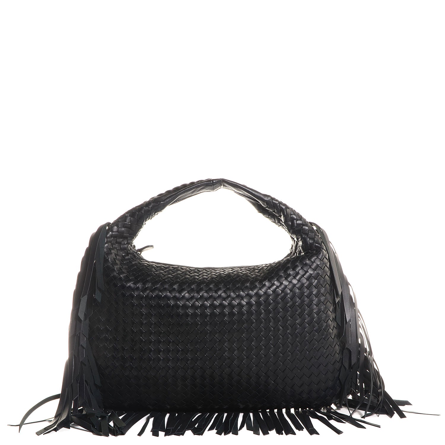 Bottega Veneta Nappa Intrecciato Veneta Large Fringed Hobo Nero Black 1 of 8