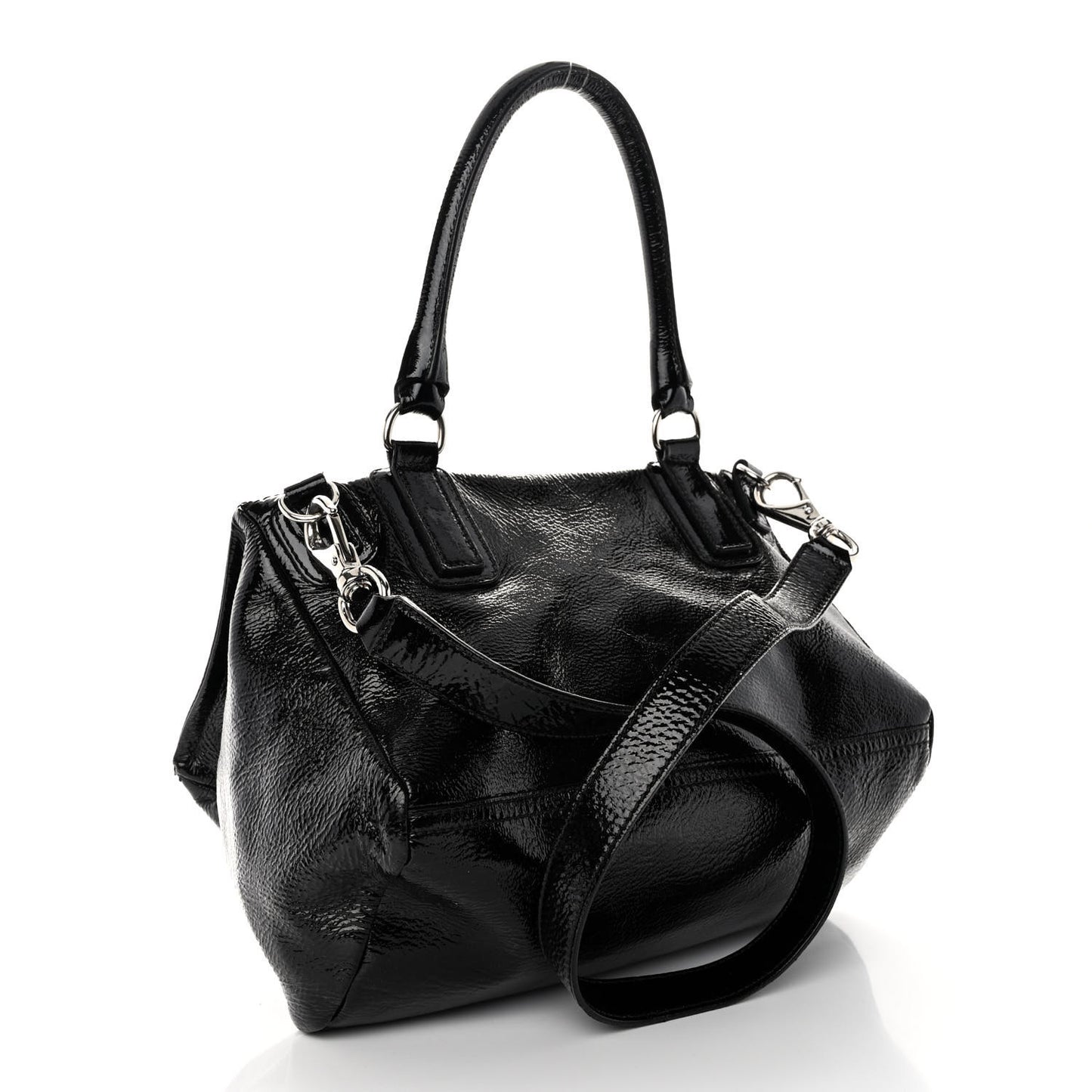 Crinkled Patent Medium Pandora Black