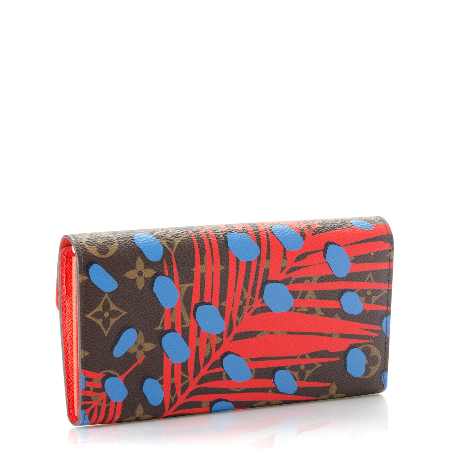 Monogram Jungle Dots Sarah Wallet Coquelicot Denim