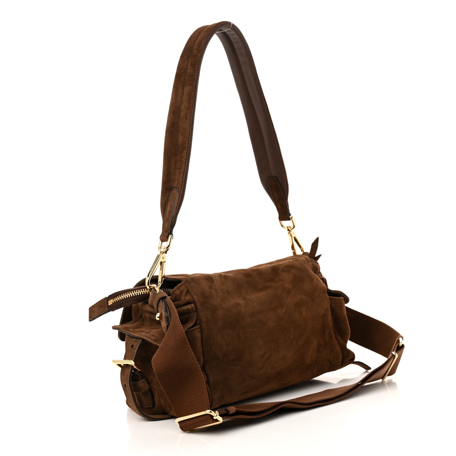 Prada Suede Medium Explore Shoulder Bag Cacao 3 of 12