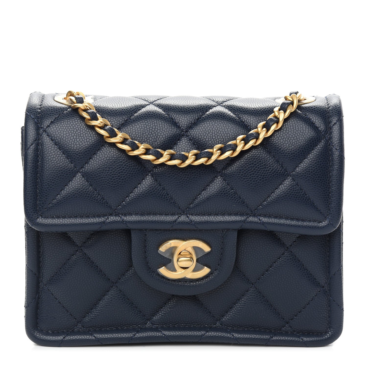 Chanel Caviar Quilted Mini Sweet Classic Flap Navy Blue 1 of 10