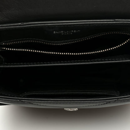 Saint Laurent Calfskin Y Quilted Monogram Toy Loulou Crossbody Bag Black 5 of 9