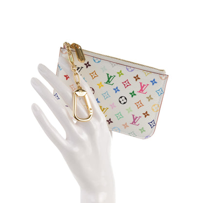 Louis Vuitton Monogram Multicolor Key Pouch White Litchi 2 of 7