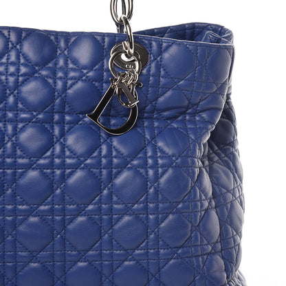 Christian Dior Lambskin Cannage Large Dior Soft Shopping Tote Blue 8 of 11