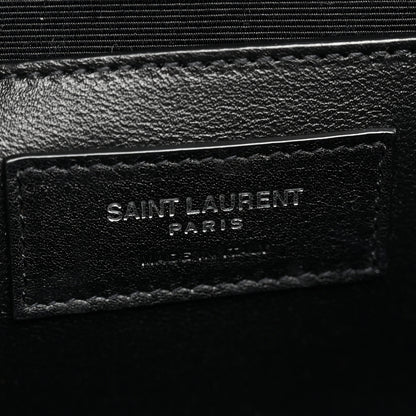 Saint Laurent Grain De Poudre Textured Mixed Matelasse Triquilt Small Monogram Satchel Black 6 of 11
