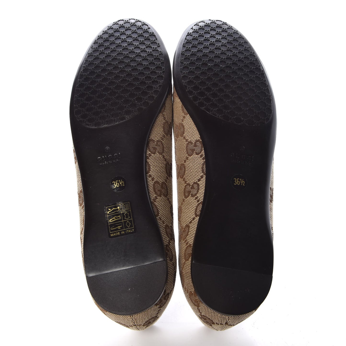 GG Monogram Ballet Flat 36.5 Beige Ebony
