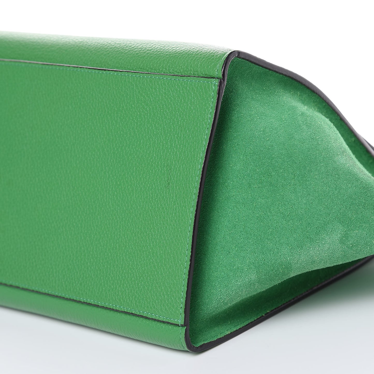 Drummed Calfskin Suede Small Trapeze Mint