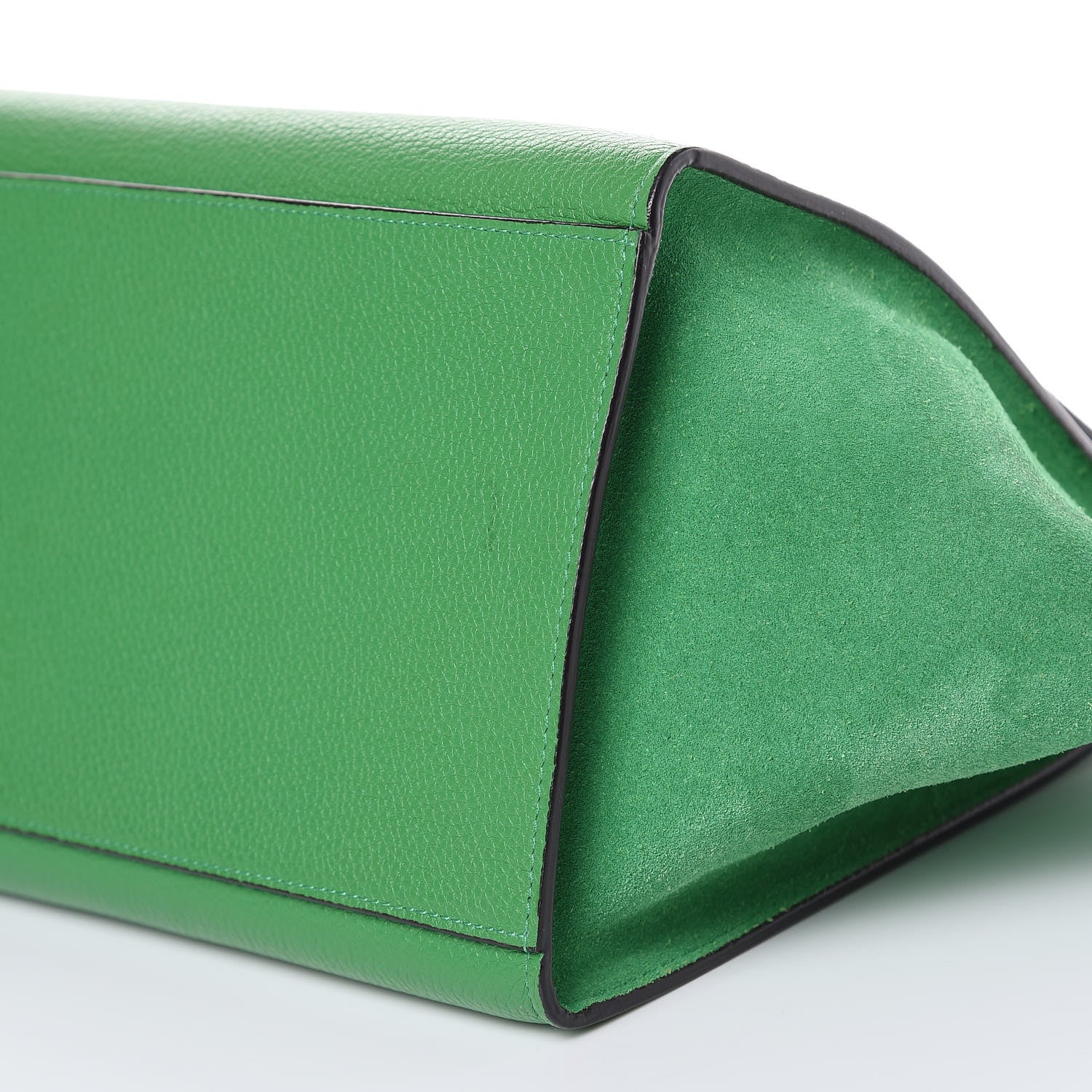 Celine Drummed Calfskin Suede Small Trapeze Mint 8 of 15