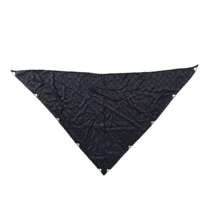 Louis Vuitton Silk Strass Monogram Flower Crown Triangle Scarf Black 2 of 7