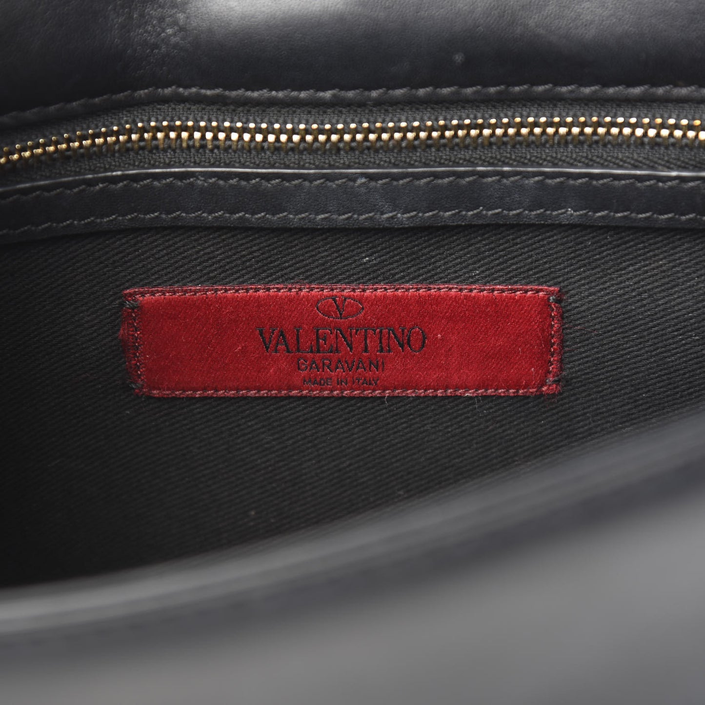 Vitello Small Glam Lock Rockstud Flap Black