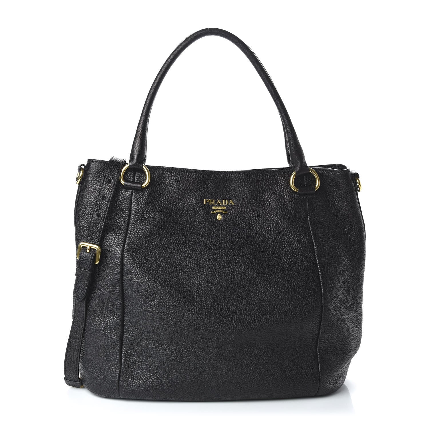 Prada Vitello Daino Tote Black 1 of 10