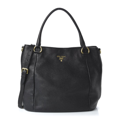 Prada Vitello Daino Tote Black 1 of 10