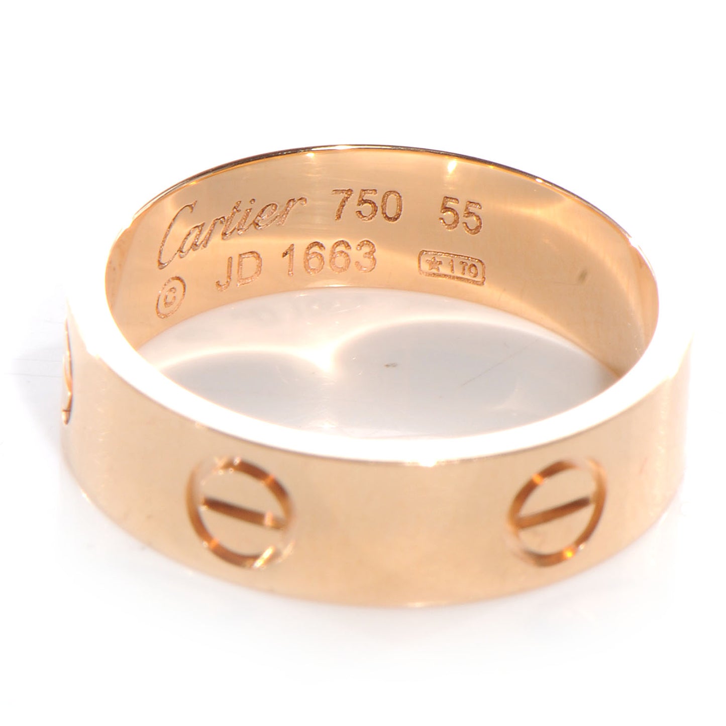 18K Yellow Gold 5.5mm LOVE Ring 55 7.25