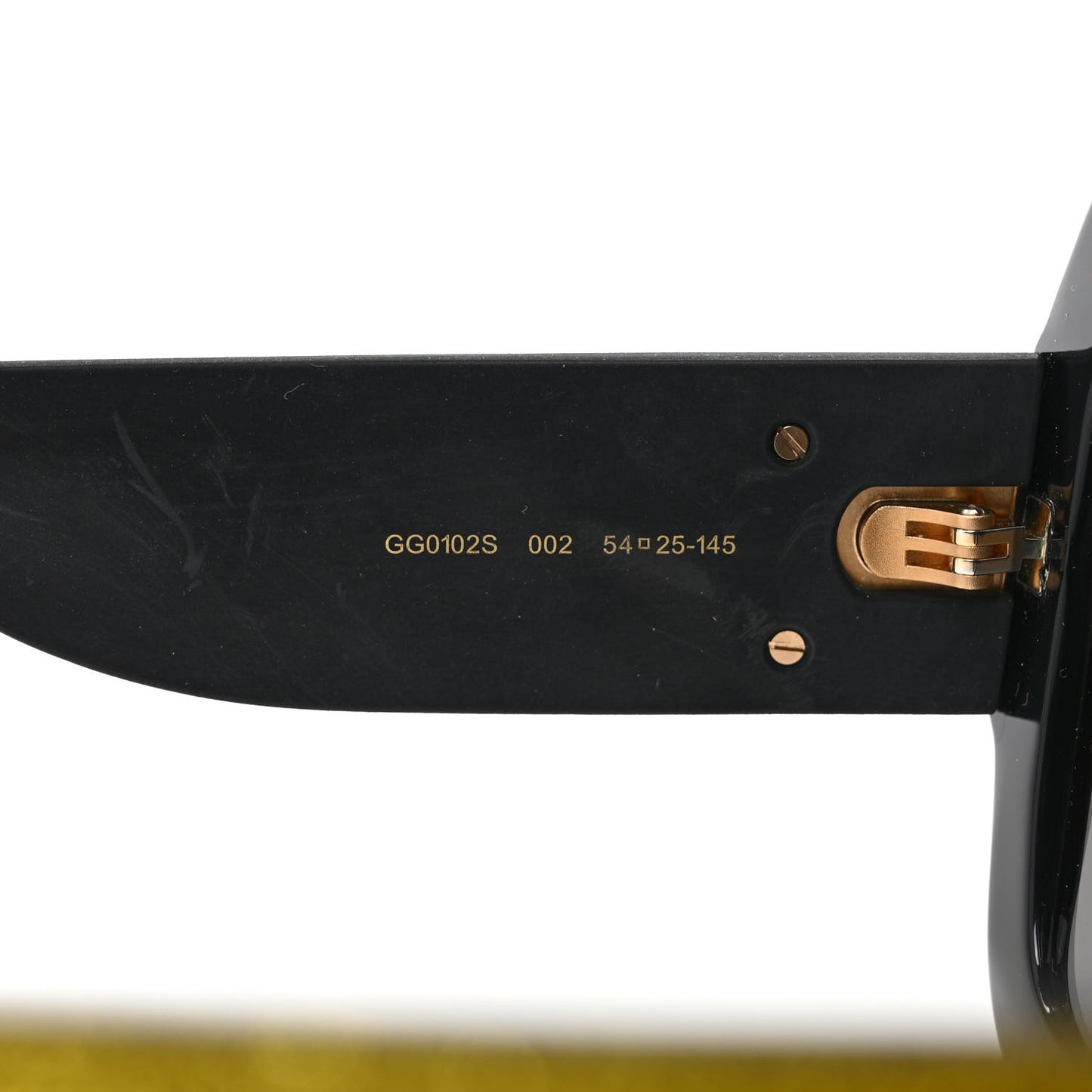 Square Frame GG0102S Sunglasses Glitter Gold