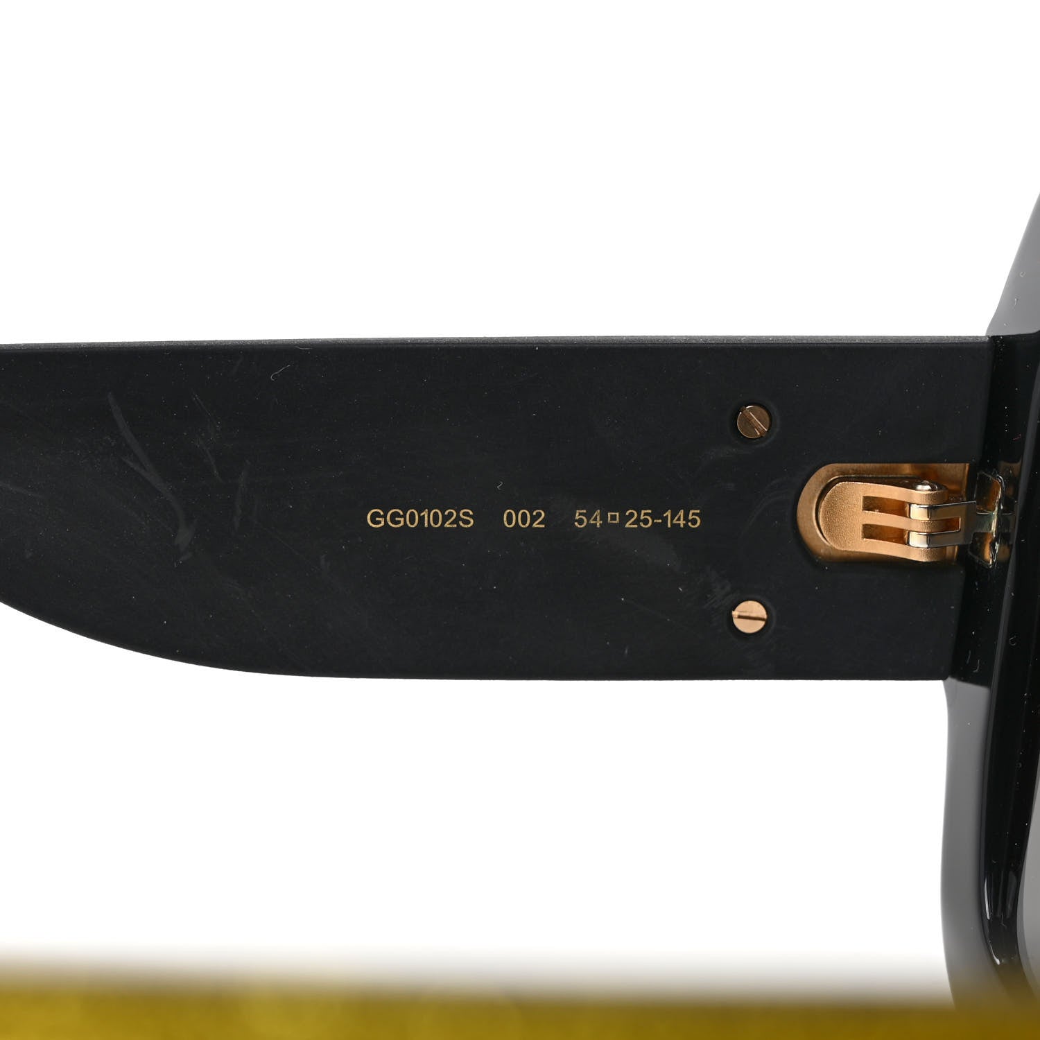 Gucci Square Frame GG0102S Sunglasses Glitter Gold 7 of 9
