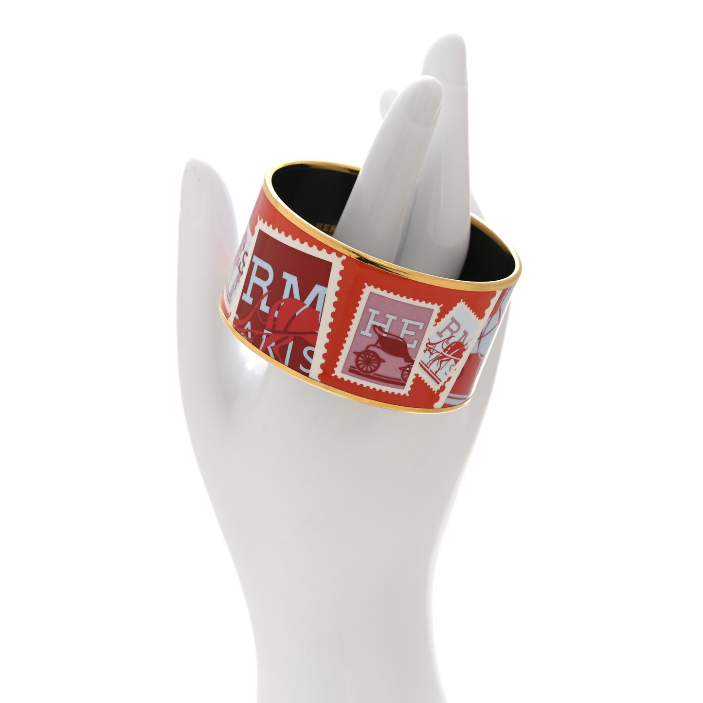 Enamel Printed Extra Wide De Passage a Paris Bracelet 62
