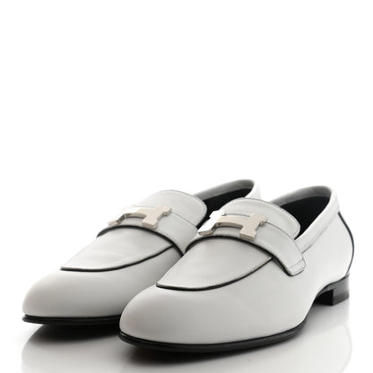 Hermes Calfskin Womens Paris Loafers 38 White 3 of 9