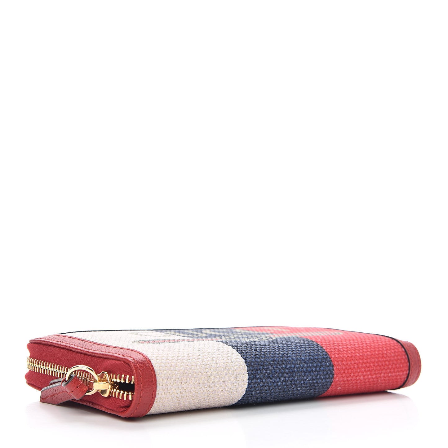Canvas Sylvie Stripe Logo Zip Around Wallet Mystic White Hibiscus Red Maritime
