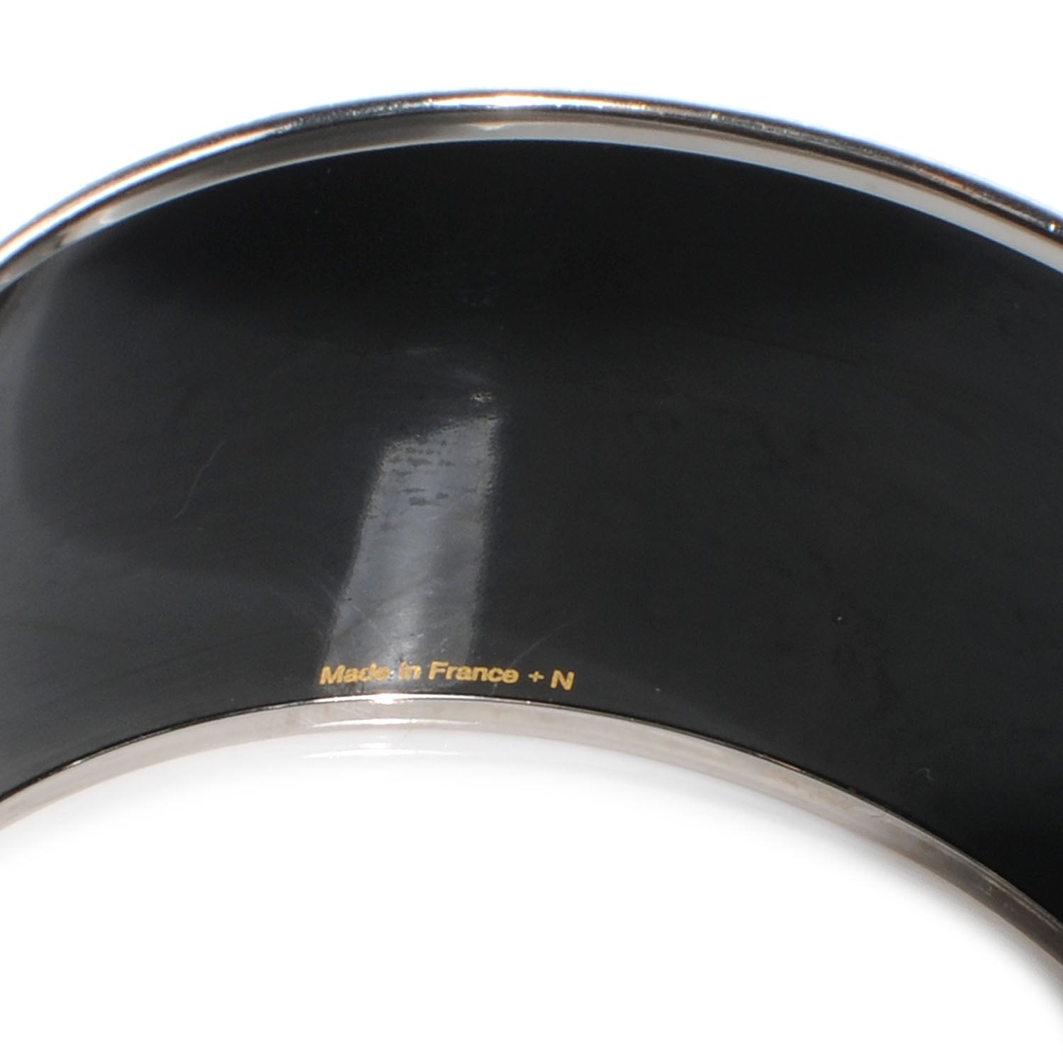 Hermes Enamel Printed Extra Wide Balcons du Guadalquivir Bracelet 65 Black 5 of 5