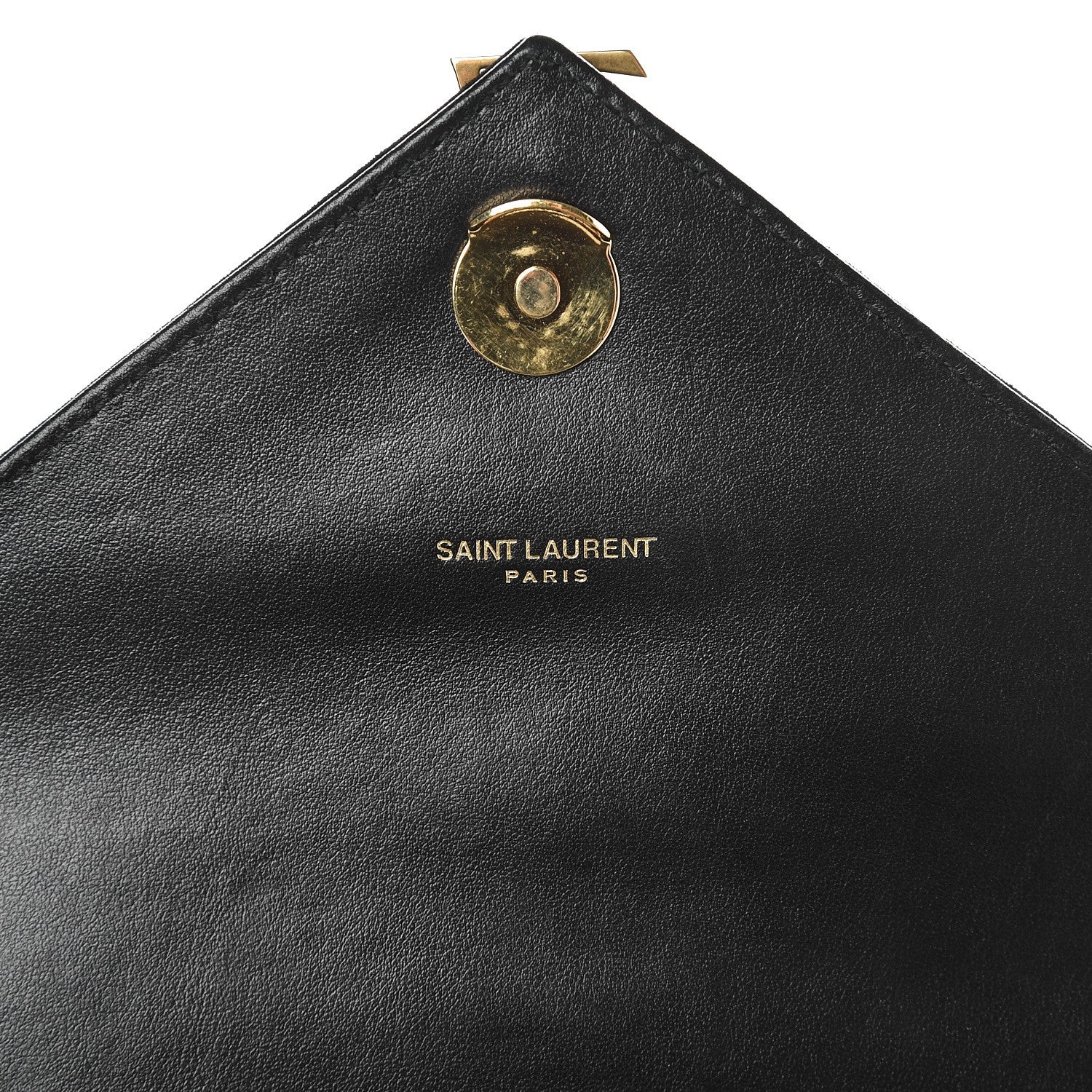 Saint Laurent Calfskin Suede Matelasse Chevron Monogram Medium College Bag Marine 8 of 8