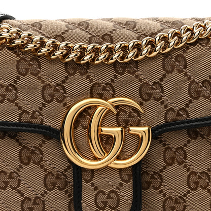 Gucci Monogram Matelasse Diagonal Mini GG Marmont Shoulder Bag Beige Black 8 of 11