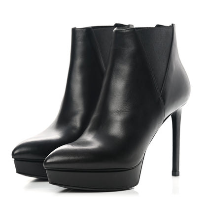 Saint Laurent Calfskin Classic Paris Ela 110 Ankle Boots 36 Black 3 of 10