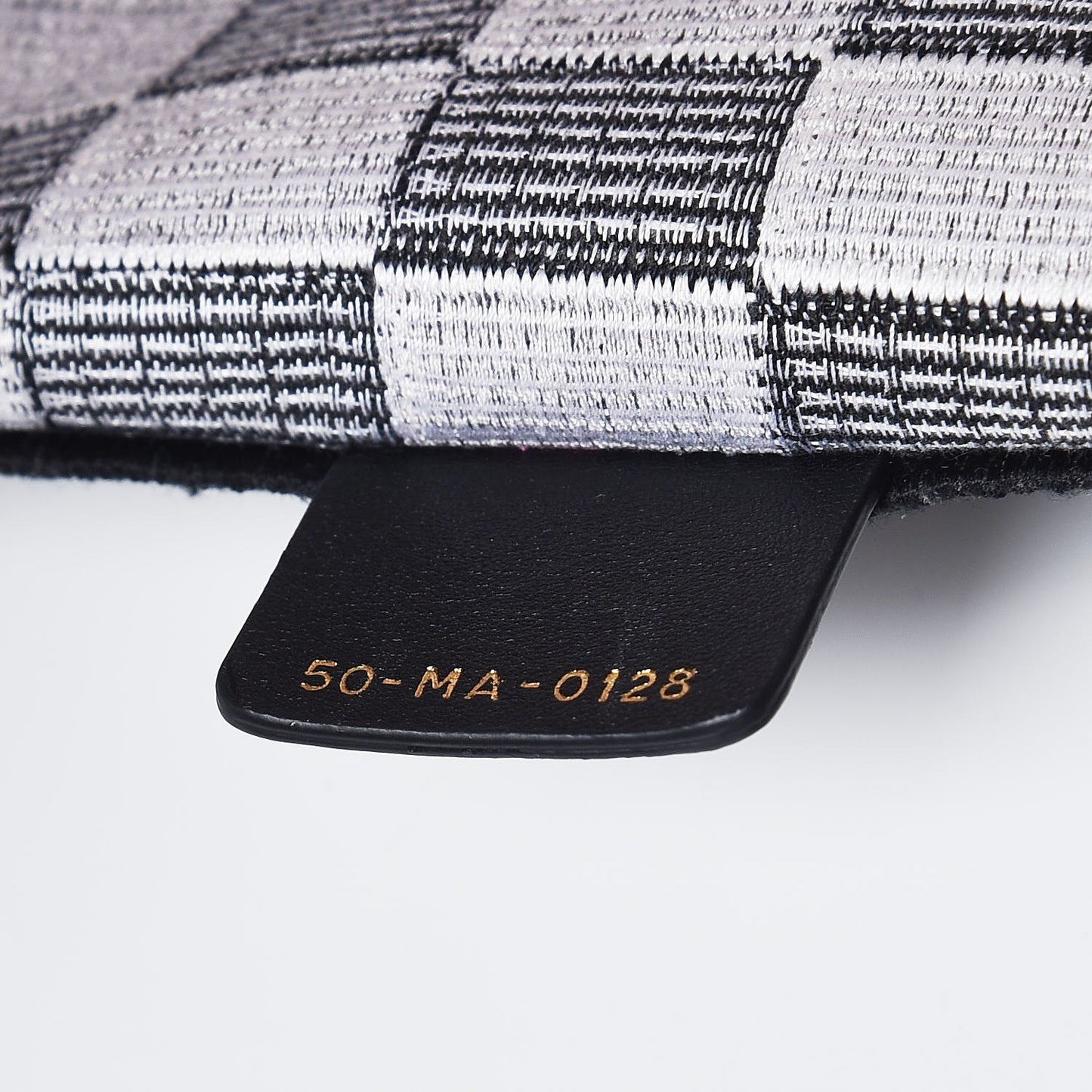 Canvas Embroidered Checkered Book Tote Black White