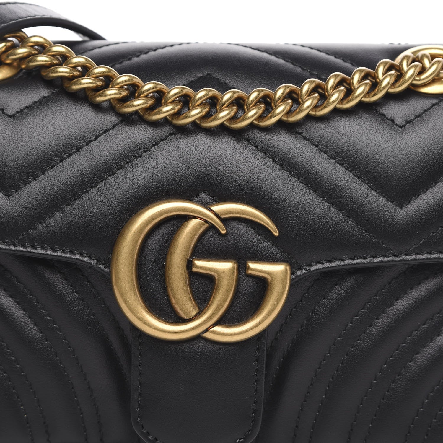Gucci Calfskin Matelasse Mini GG Marmont Shoulder Bag Black 10 of 10