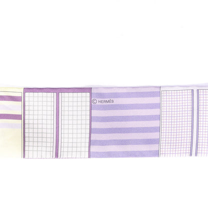 Hermes Silk Couvertures Nouvelles Twilly Mauve Jaune Soufre Parme 3 of 3
