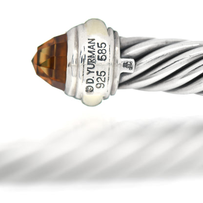 David Yurman Sterling Silver 14K Yellow Gold Citrine 7mm Cable Classics Bracelet 4 of 4