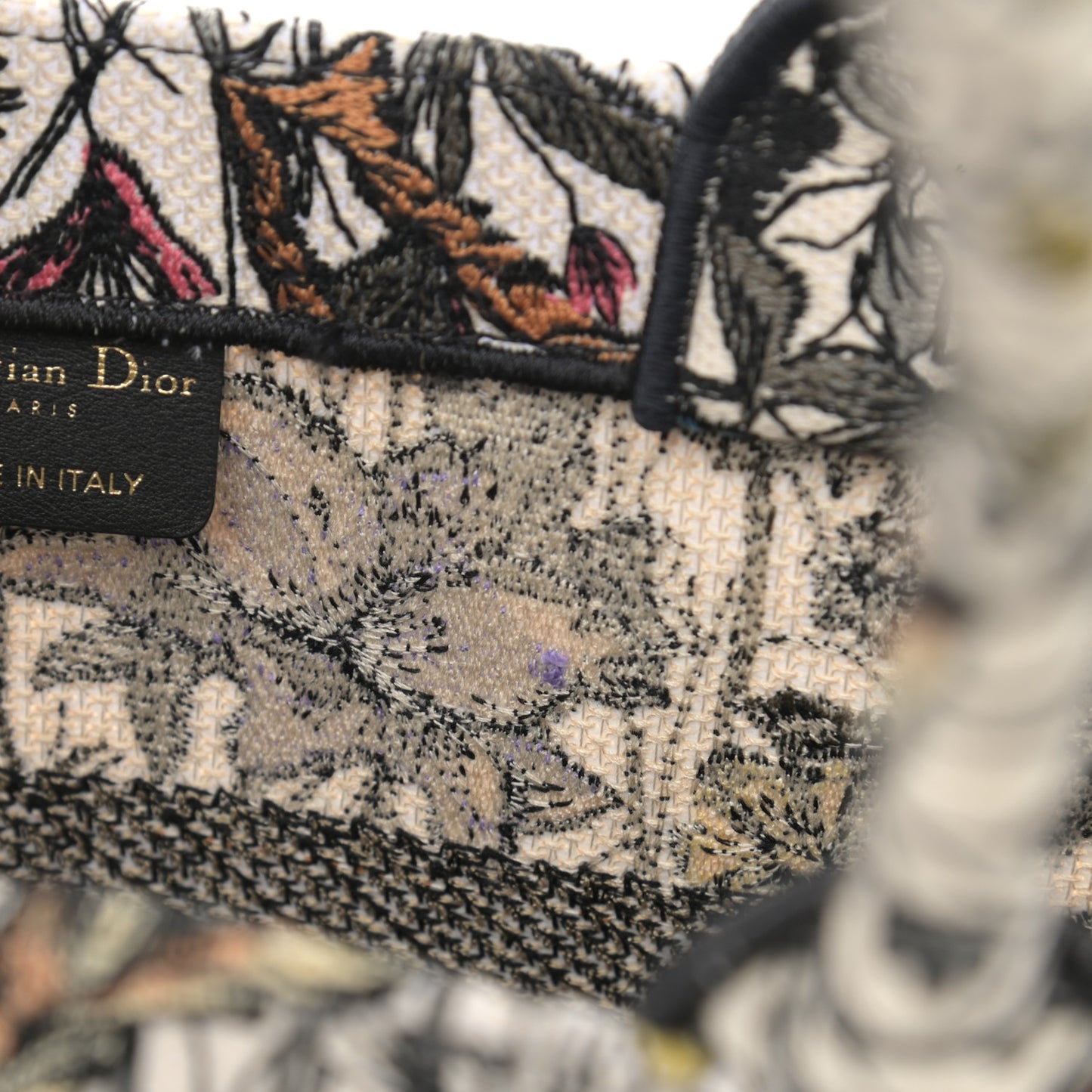 Canvas Embroidered Medium Mille Fleurs Book Tote Multicolor