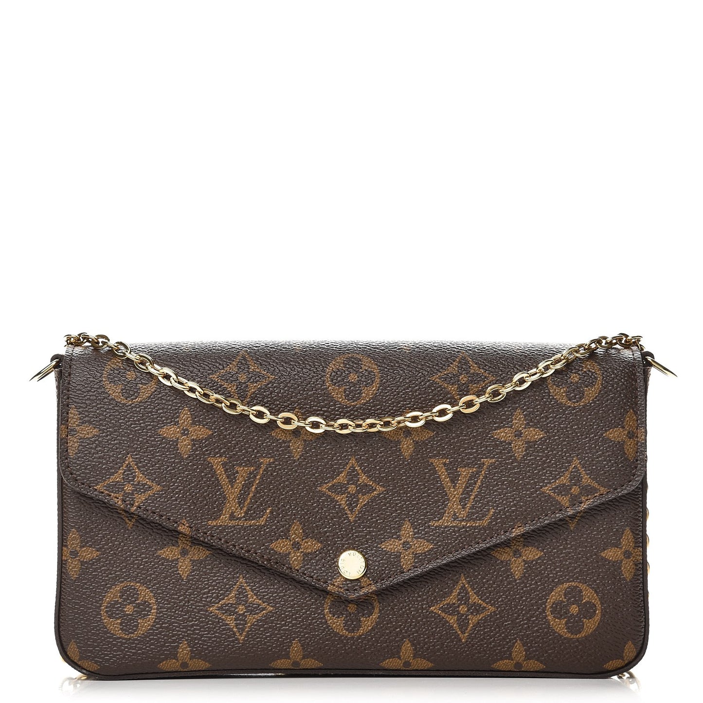 Monogram Pochette Felicie Chain Wallet Fuchsia