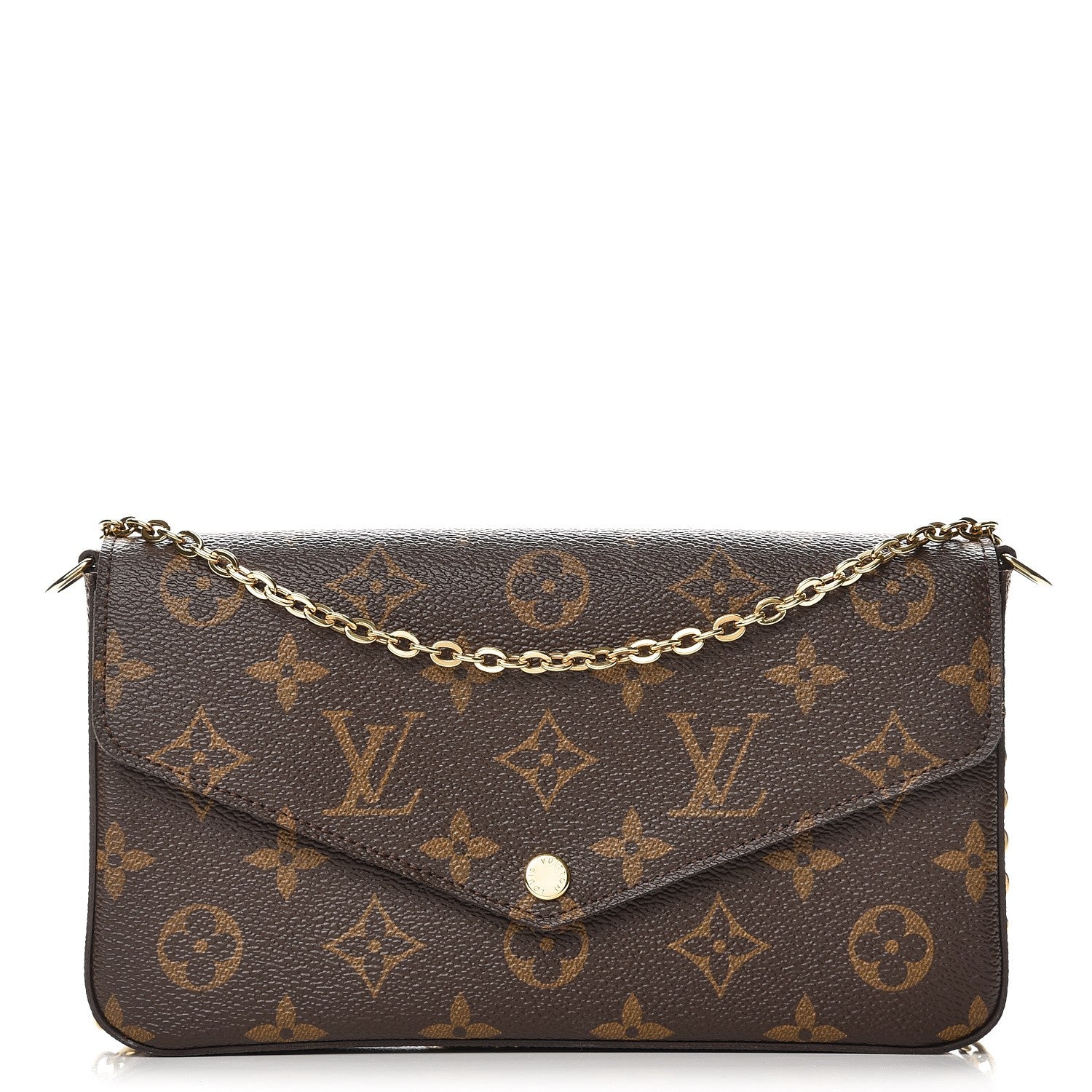 Louis Vuitton Monogram Pochette Felicie Chain Wallet Fuchsia 1 of 9