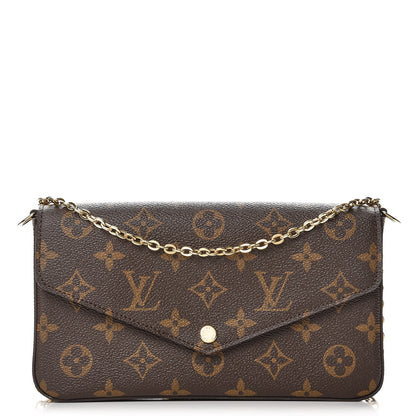 Louis Vuitton Monogram Pochette Felicie Chain Wallet Fuchsia 1 of 9