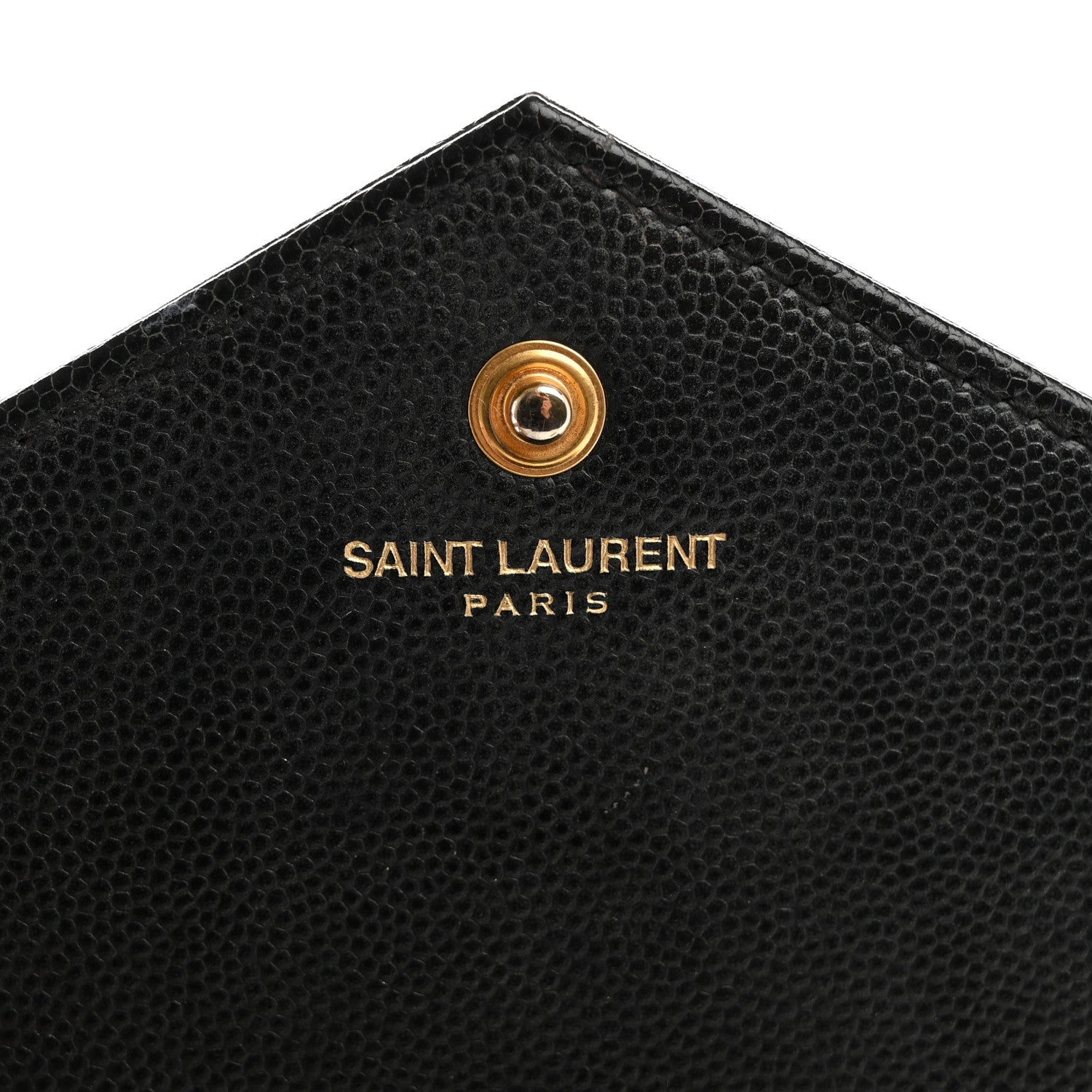 Saint Laurent Grain De Poudre Matelasse Chevron Monogram Chain Wallet Black 6 of 10