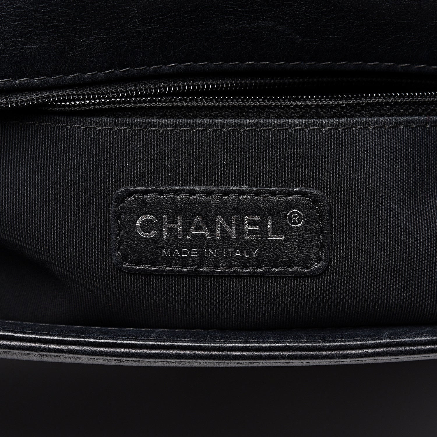 Chanel Calfskin Embossed Stitch Large Boy Flap Black 5 of 10