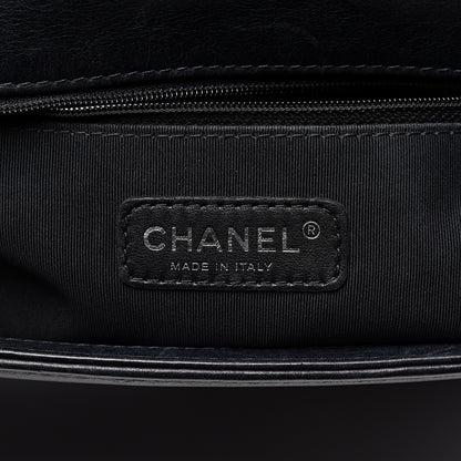 Chanel Calfskin Embossed Stitch Large Boy Flap Black 5 of 10