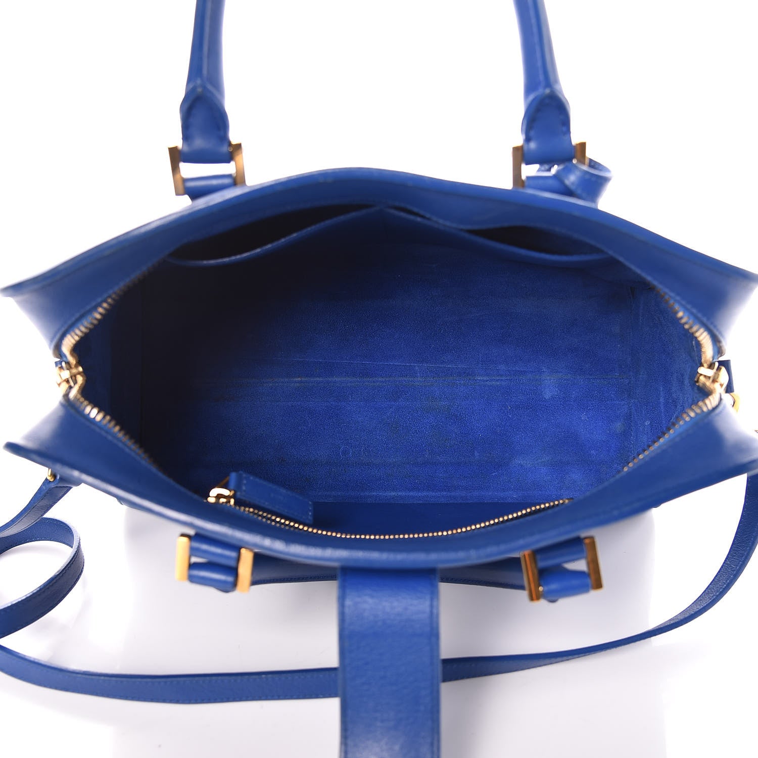 Saint Laurent Calfskin Small Monogram Cabas Blue Majorelle 6 of 16
