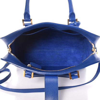 Saint Laurent Calfskin Small Monogram Cabas Blue Majorelle 6 of 16
