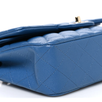 Chanel Caviar Quilted Medium Double Flap Blue 8 of 9