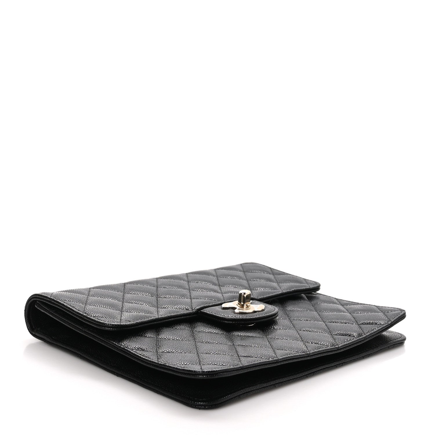 Chanel Caviar Quilted Square Flap Clutch Black 4 of 9