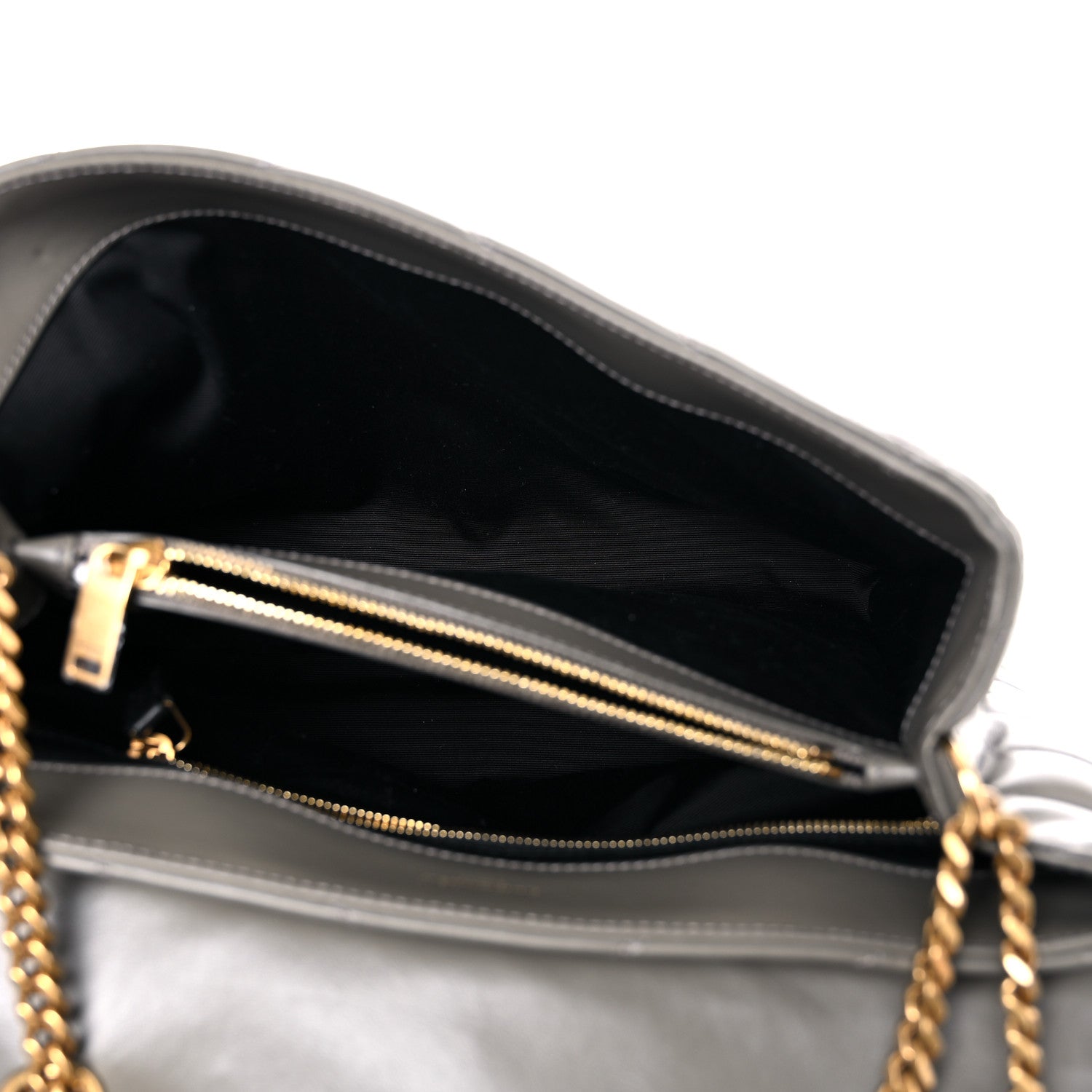 Saint Laurent Calfskin Y Quilted Monogram Medium Loulou Chain Satchel Asphalt 4 of 12